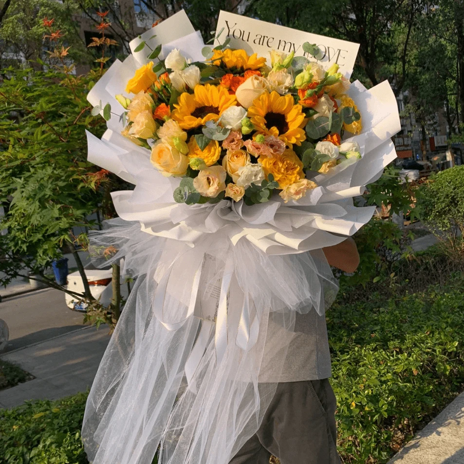 【教师节送礼】向日葵香槟高考毕业季玫瑰鲜花花束教师节礼物送老师