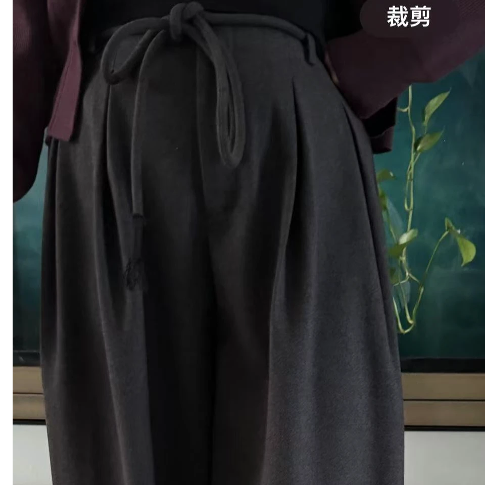 8886《小敏衣拉客》【阔腿裤】2024秋冬女款Y毛裤显瘦百搭新款拖地裤