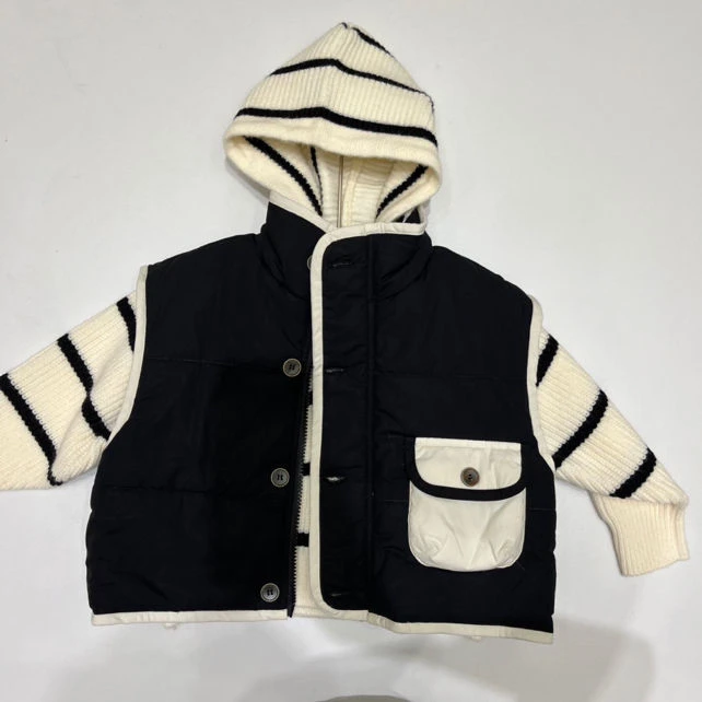 小童洋气两件套毛衣帽子衫90-130