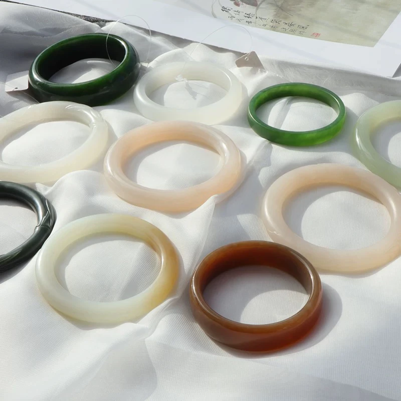 天然正品和田玉碧玉羊脂白玉手镯直播选货多样性发货