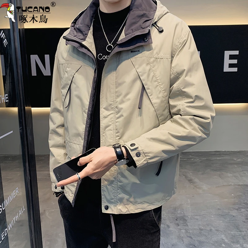 TUCANO/啄木鳥男士保暖棉服外套秋冬百搭冲锋衣休闲连帽工装棉衣