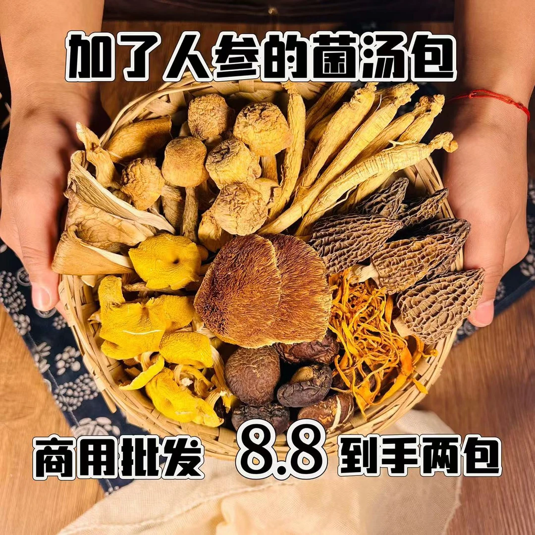 人参菌汤包东北特产菌菇汤料干货野生松茸煲汤食材羊肚菌炖鸡33g