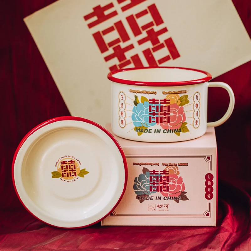 【4周年】L7复古搪瓷喜字泡面碗fd