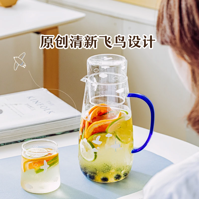 树可设计飞鸟集高硼硅玻璃冷水壶家用凉水壶zbx