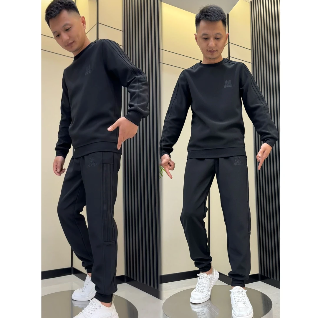 【嘎嘎帅帅男装】男士时尚百搭潮流圆领修身帅气简约春款卫衣卫裤