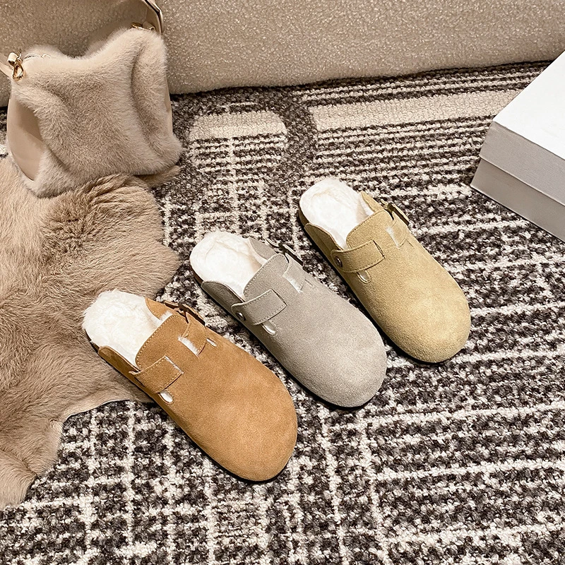 博肯加绒半拖毛毛鞋百搭