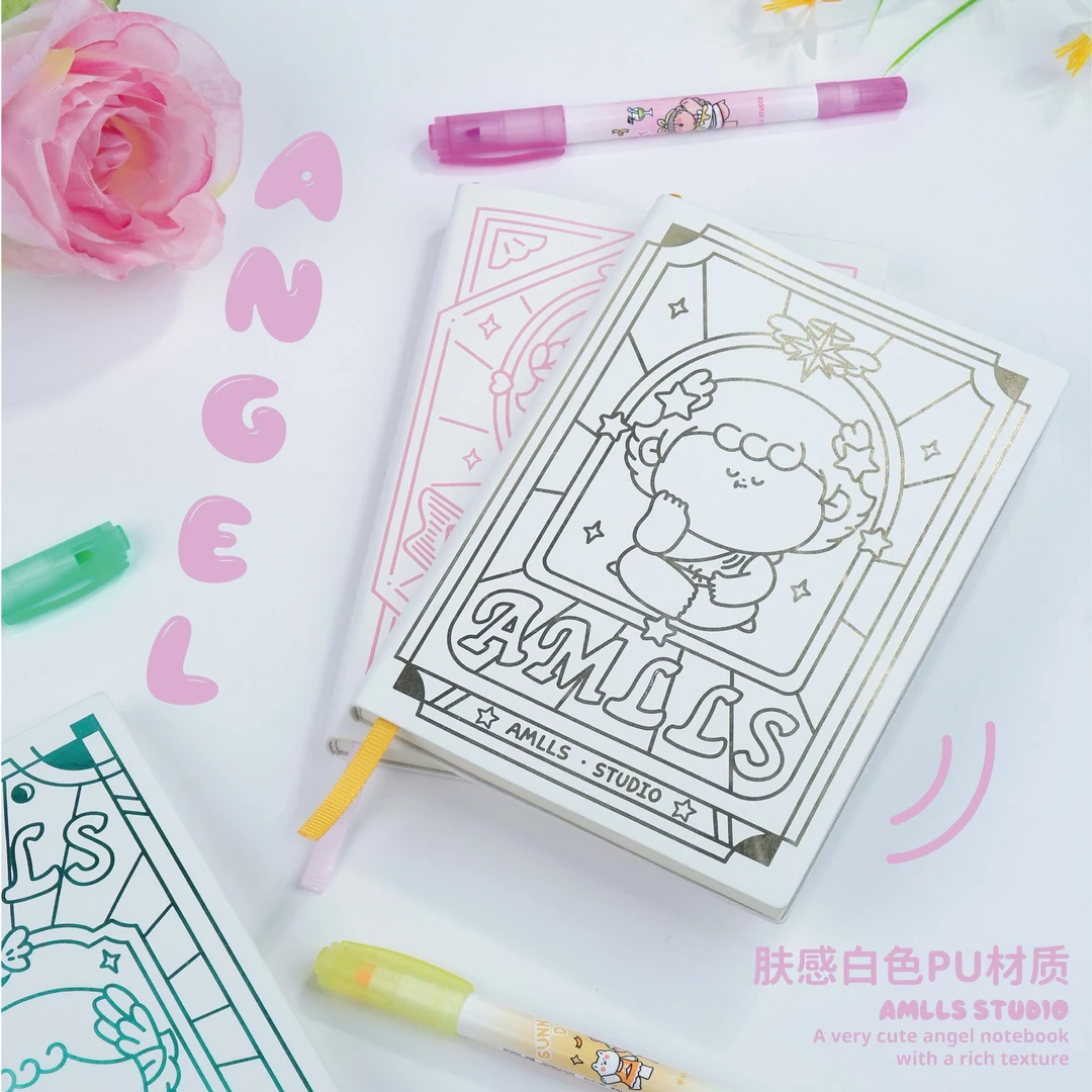 阿玛莉莉丝天使烫金本少女心可爱风随身记事本手账本
