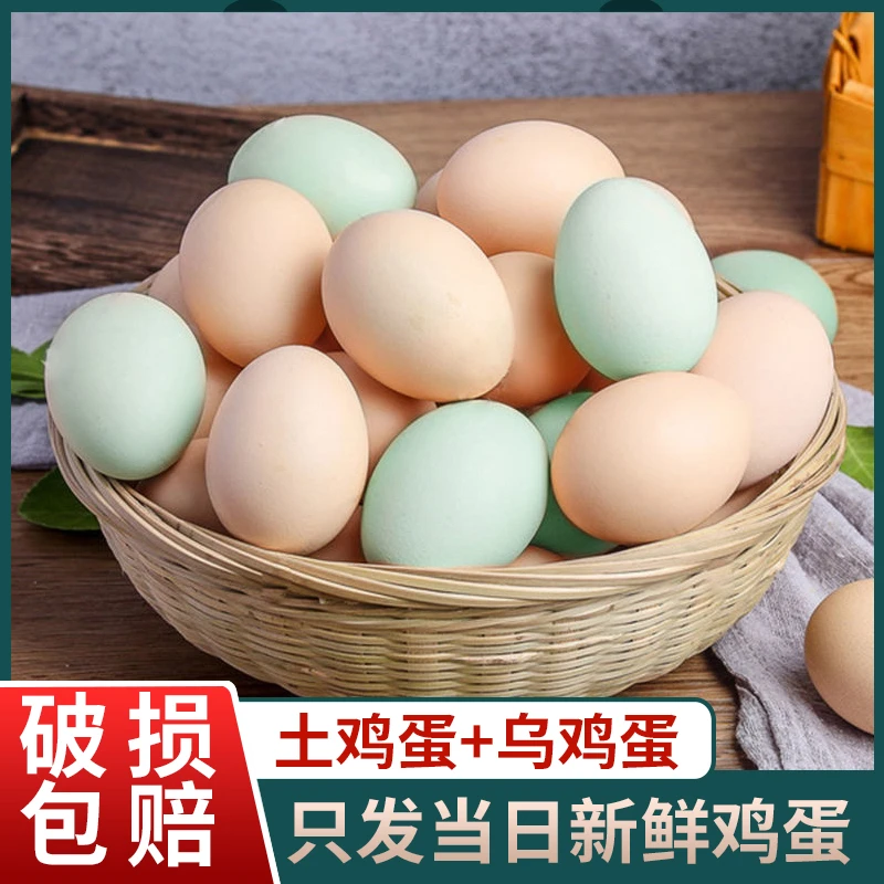 【九儿家1】买40枚土鸡蛋送10枚乌鸡蛋共50枚 坏损包赔