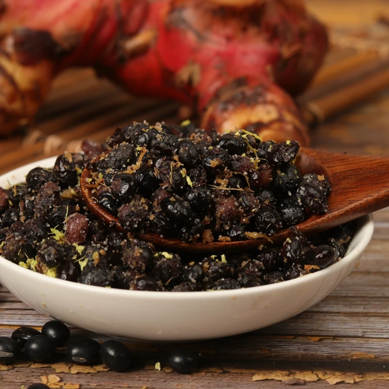 潮汕特产潮鸿香豉古法南姜豆豉干蒸鱼蒸排骨调味料即食黑豆干100g