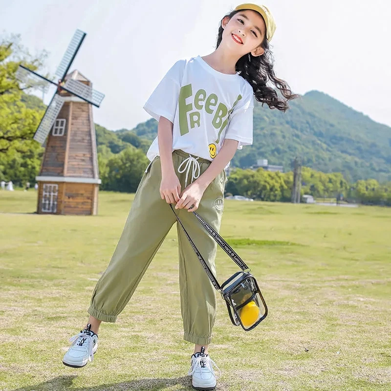 女童网红套装2025新款夏装时髦洋气中大童运动儿童夏季女孩两件套