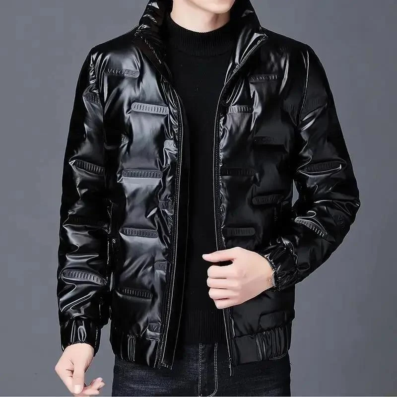 男士羽绒羽绒服冬季2023年新款潮流短款加厚亮面帅气保暖厚