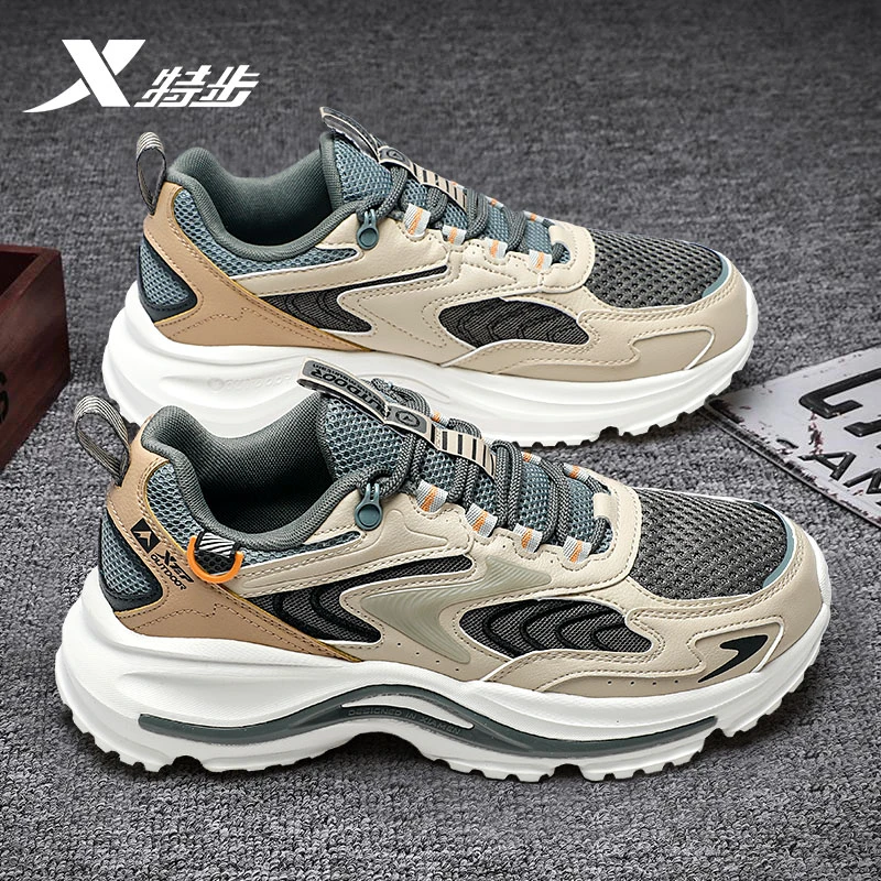 特步男鞋2025冬季新款网面透气运动鞋品牌复古时尚百搭休闲鞋男款