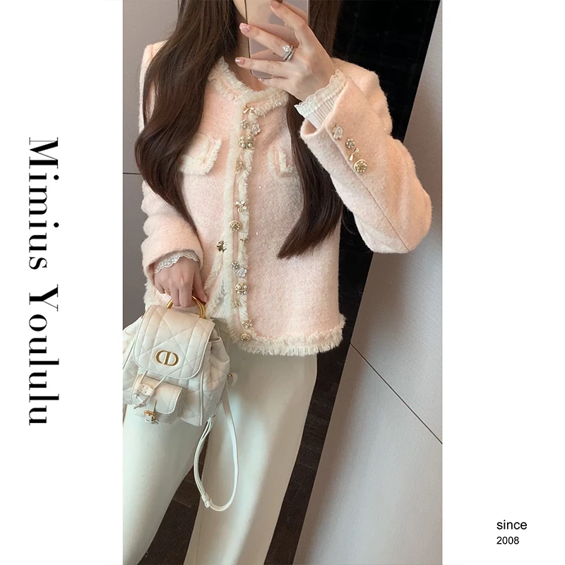 【mimius】&七七 高奢线手工拉流苏定制扣羊 毛小香外套 F09094