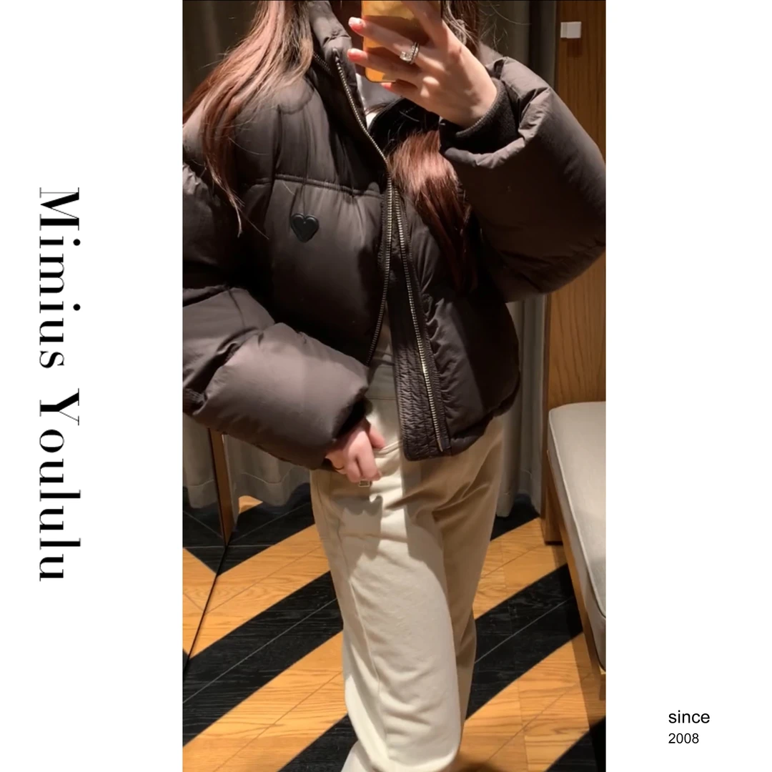 【mimius】&七七 高奢线经典爱心立领宽松短款鹅绒服 F09145
