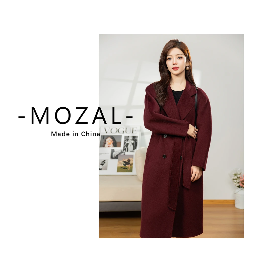 【海棠花开】24年秋冬繁花同款骆驼绒101801长款双面呢大衣女33801