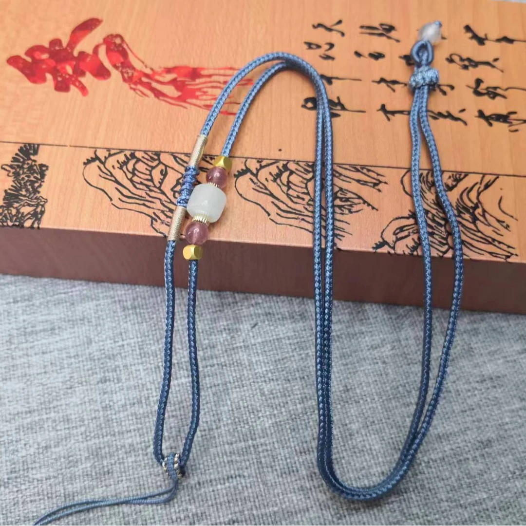 非金属布艺项链 纯手工编织可调节时尚百搭挂脖编绳长链素款绳链