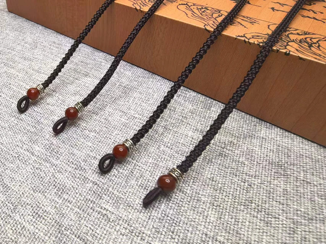 非金属布艺项链 挂脖简约时尚百搭手工编织单珠挂坠替换绳可调节