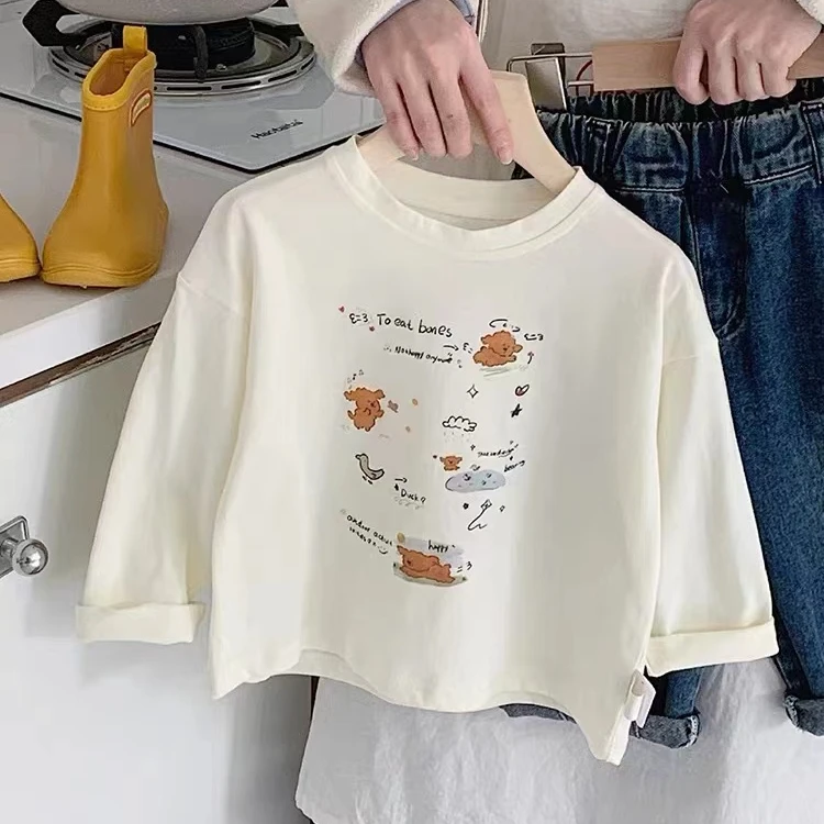 春秋季2025新款儿童宝宝打底衫男女童长袖T恤宽松百搭中小童韩版