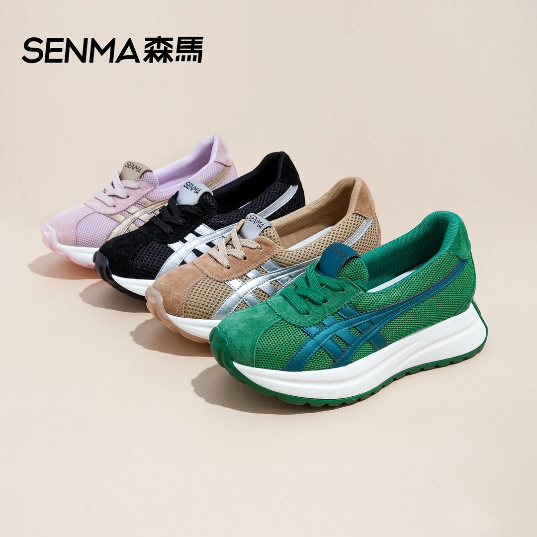 SENMA/森马厚底阿甘鞋女夏季新款透气软底小个子百搭内增高休闲鞋