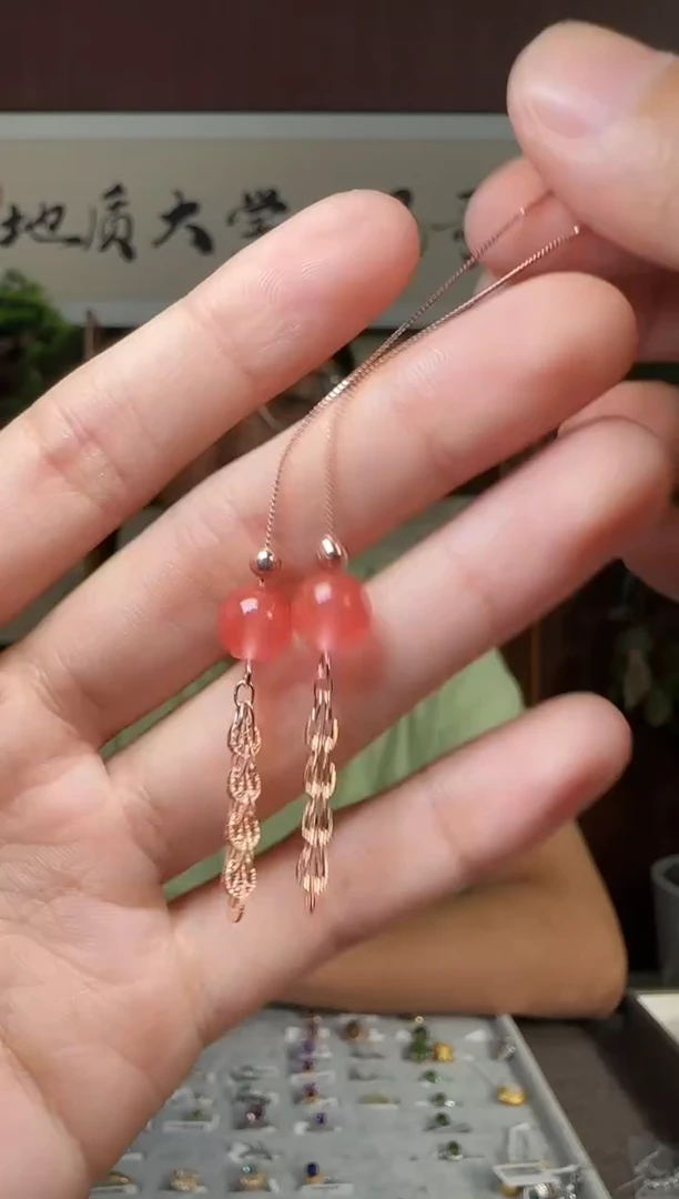 【闪购商品】南红玛瑙耳饰银S925镶嵌南红耳饰多样性