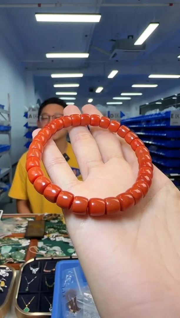 【闪购商品】南红玛瑙手串未镶嵌高品柿子红南红玛瑙直切手串
