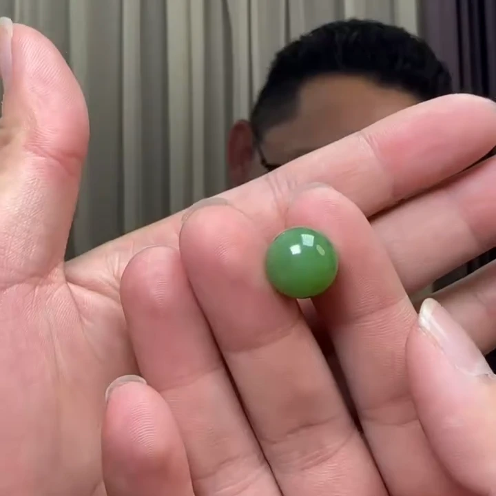 【马老师】约13mm碧玉圆珠单珠配链