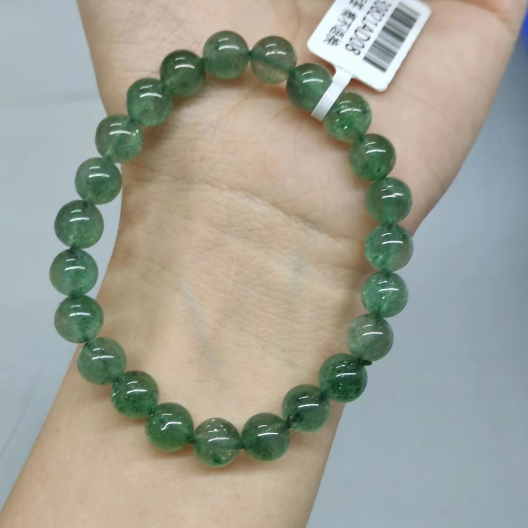 绿色草莓晶单圈手串7mm+多样性发一