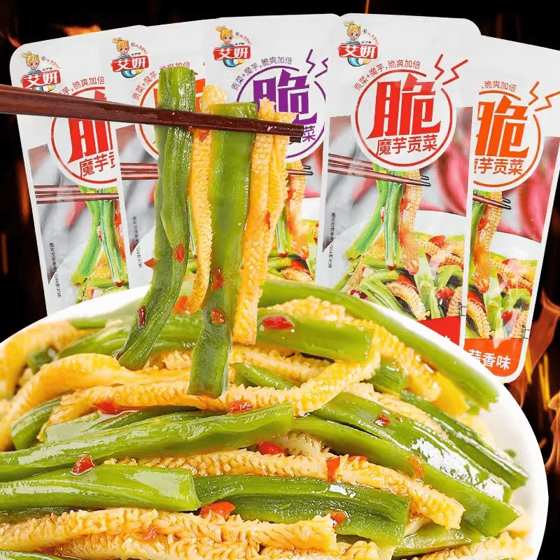 艾妍魔芋贡菜魔芋爽*15g即食香辣蒜香酸辣酱腌菜下饭菜年货零食