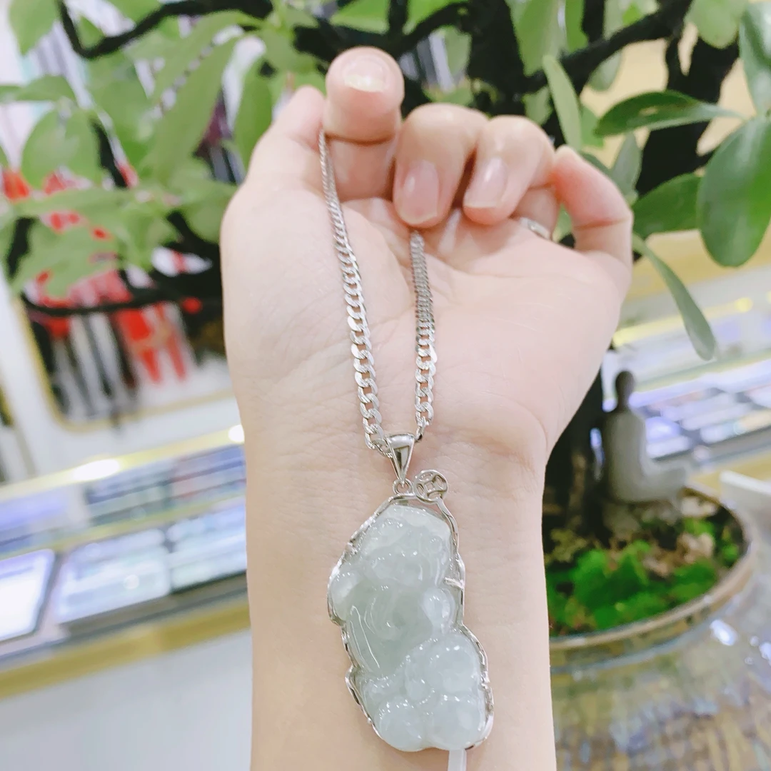 坠链均925银 925银貔貅吊坠 气质款毛衣链时尚