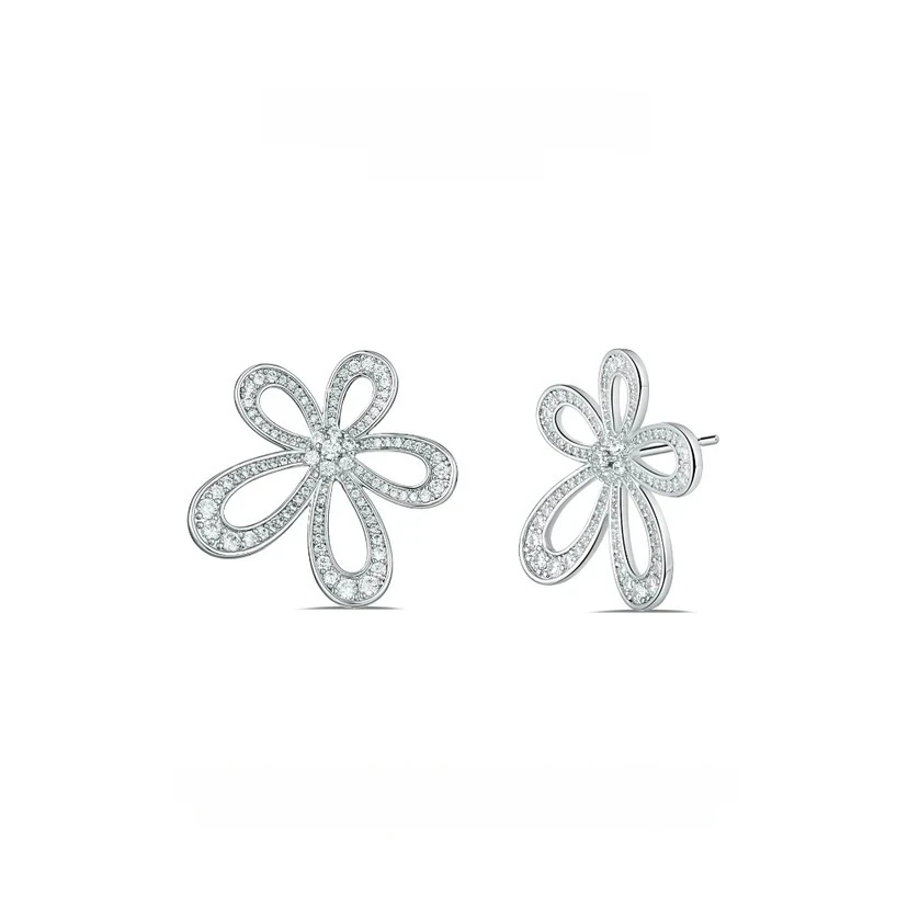 925银莫桑石耳饰 尚奢【大花耳钉】轻奢时尚女王范气质小众个性款