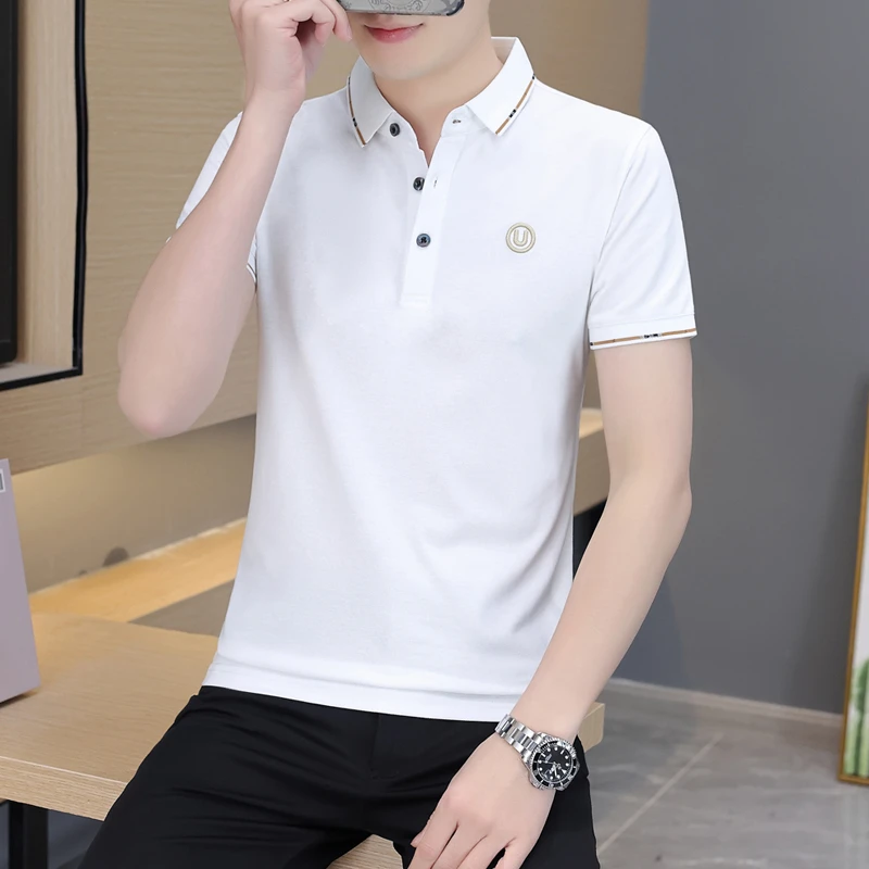 男士短袖polo衫有领T恤薄款易打理翻领半袖微弹力透气排汗高品质t