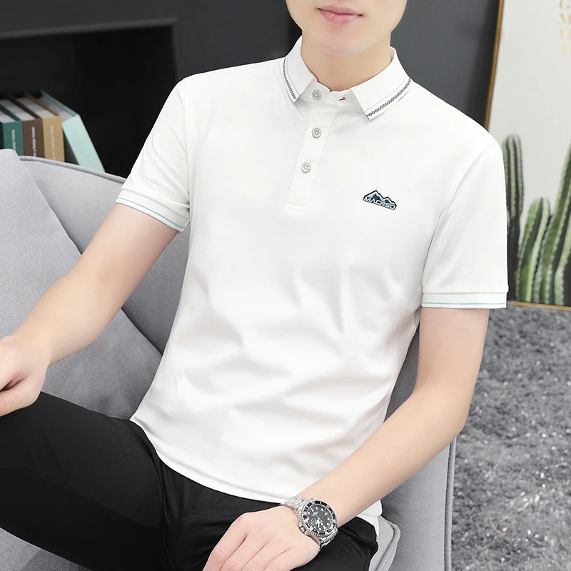 夏季短袖polo衫男士高档珠地棉时尚都市运动半袖商务绅士透气T恤