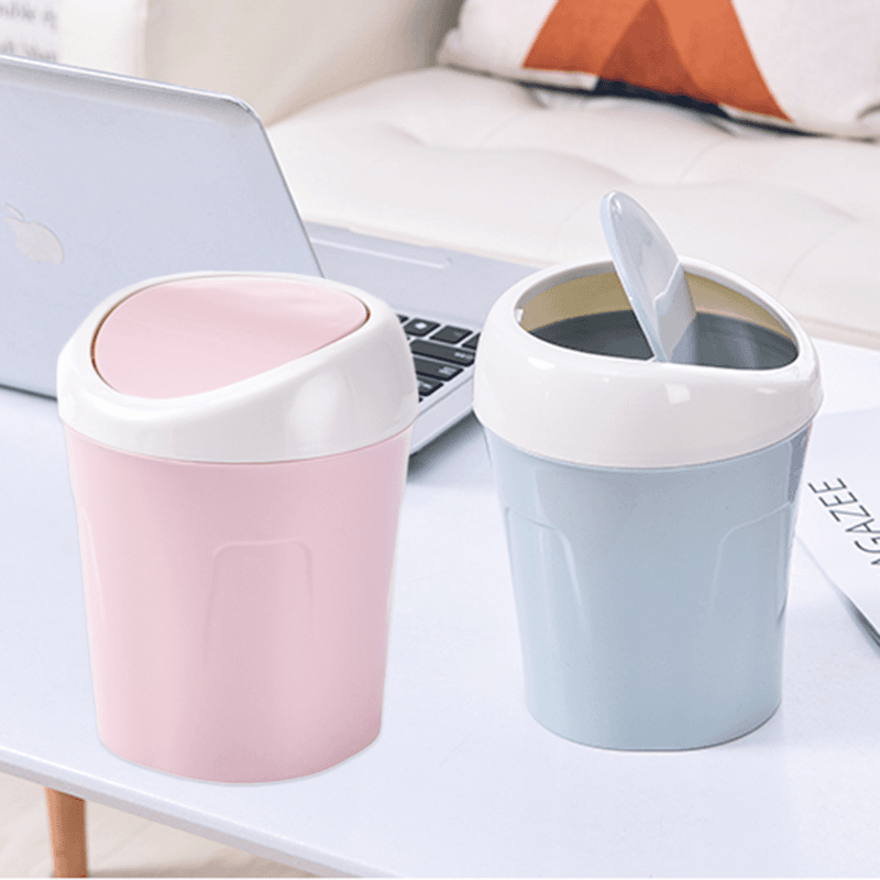 桌面垃圾桶家用客厅塑料小号有盖迷你桌用创意带盖拉圾桌上垃圾筒