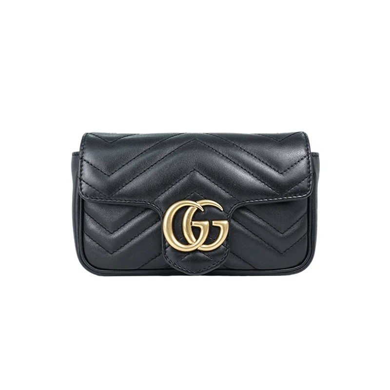 99新  99新 GUCCI/古驰 Marmont单肩包黑色超级迷你16.5