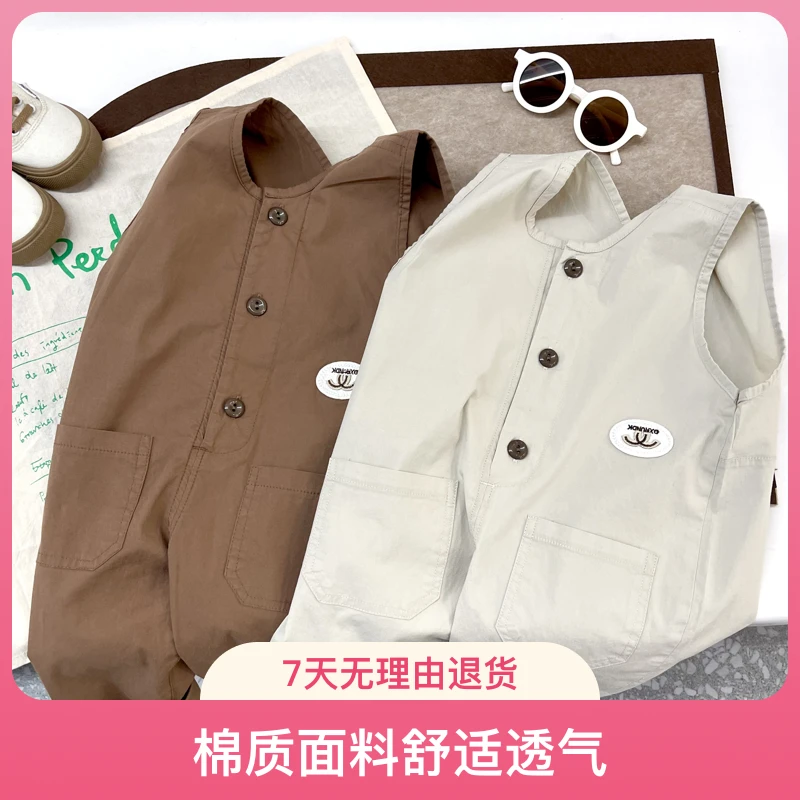 0-3岁夏季儿童新款休闲韩版洋气小童连体宝宝弹力超薄全棉背带裤