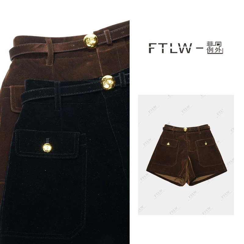 板熙FTLW-【复古庄园】时尚百搭夏季经典设计师轻奢舒适短裤-1657