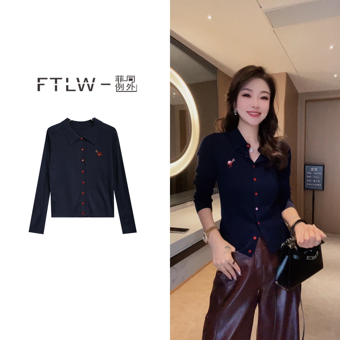 板熙FTLW-【火烈鸟】气质时尚百搭休闲设计师上衣针织衫-1732