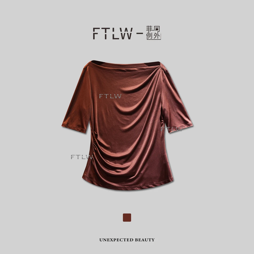 板熙FTLW-【极简系列】休闲百搭女士半袖圆领宽松T恤-1453