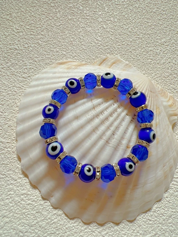 非金属布艺手链 蓝色小众手工手链手串时尚