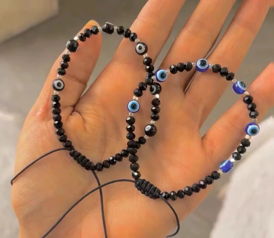 非金属布艺手链 项链手工时尚蓝色ins小众饰品手链串珠首饰手串