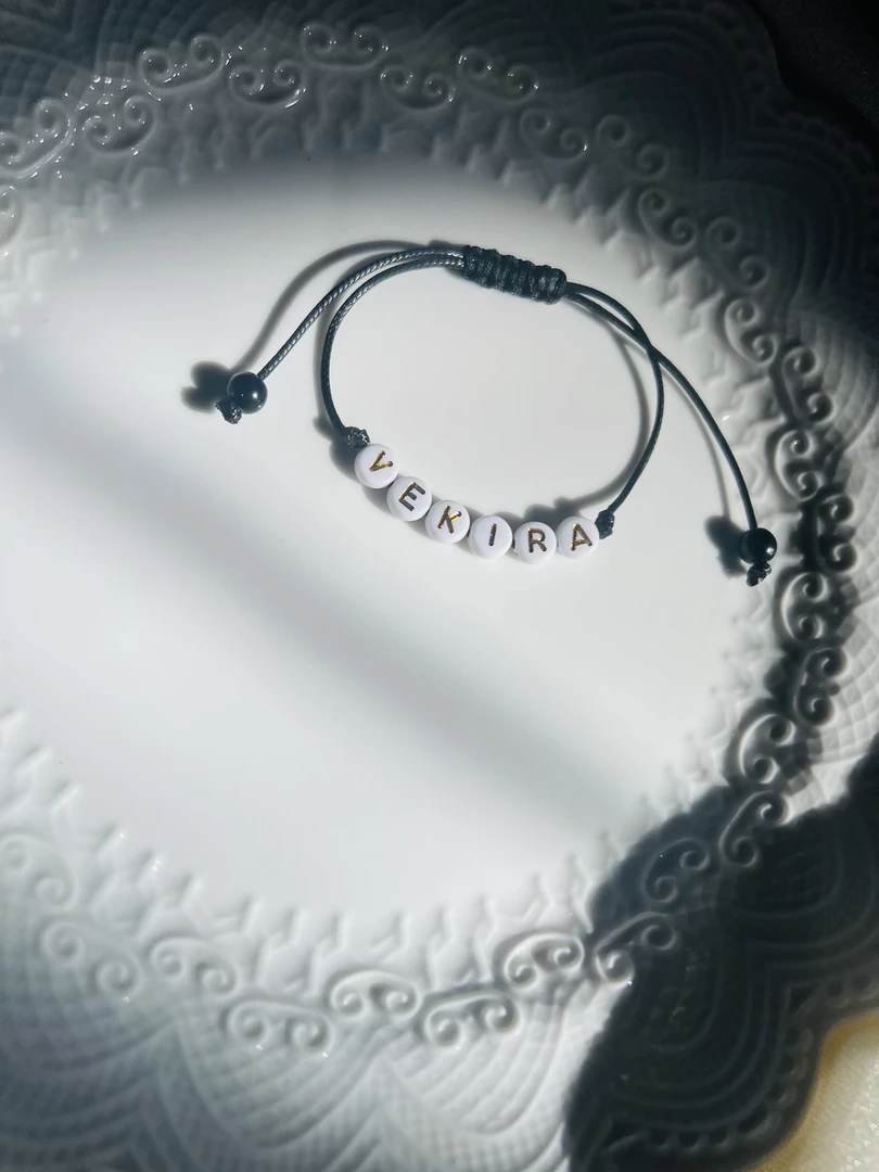 手工制作字母手链白金色字母手链