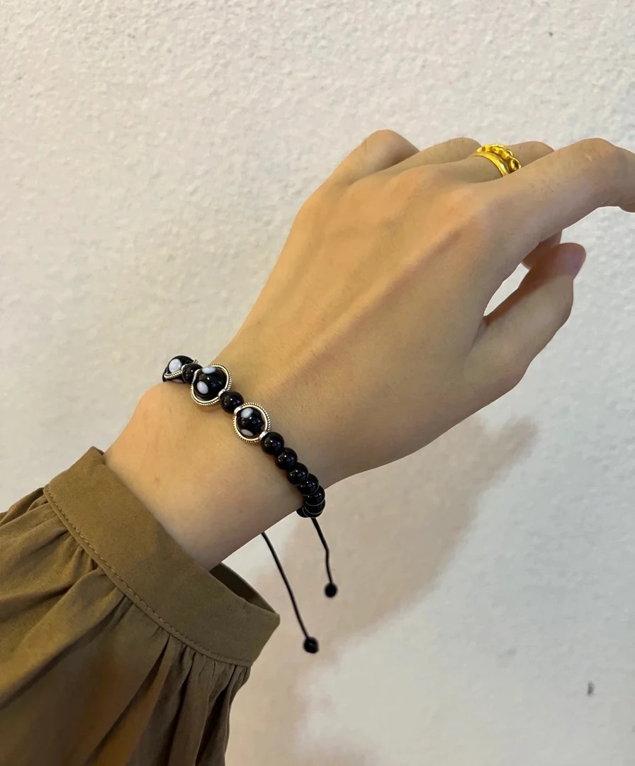 手工制作手链黑色线大黑小黑手链