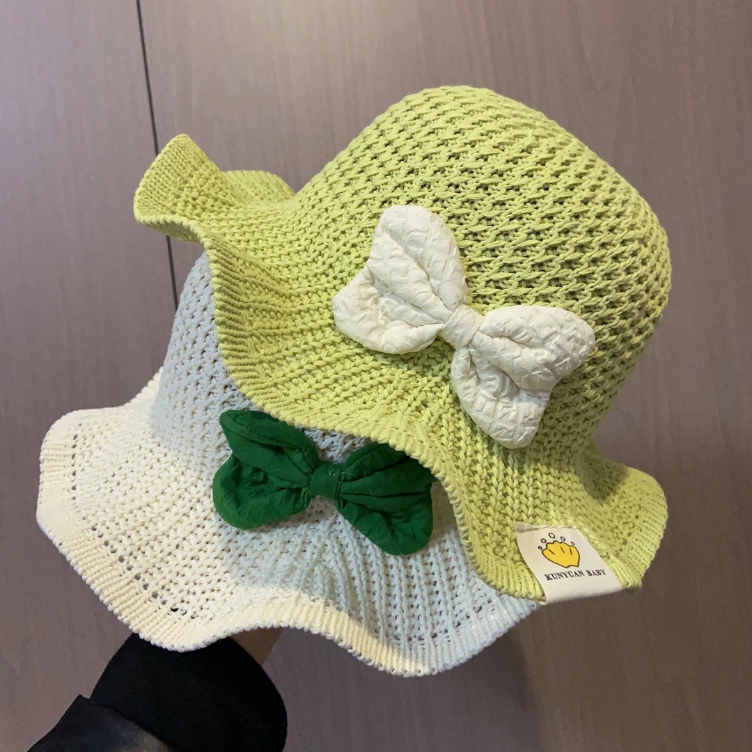 宝宝帽子春夏薄款防晒草帽可爱超萌女宝宝公主夏天潮出游遮阳帽