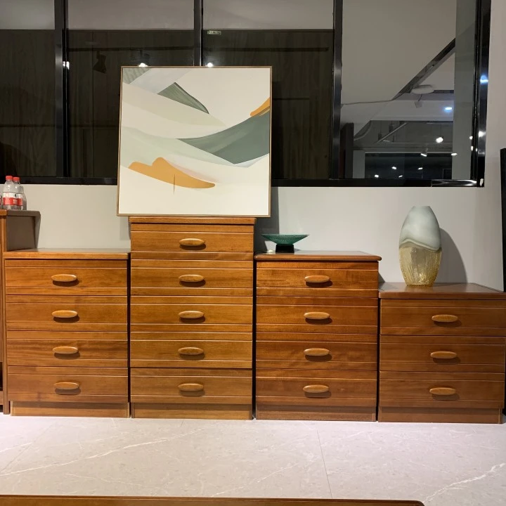 金丝胡桃木实木斗柜现代中式三四五斗柜简约储物柜抽屉式