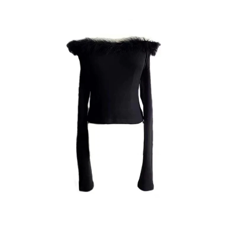 LE BON TEMPS一字领锁骨毛衣领针织上衣c800855