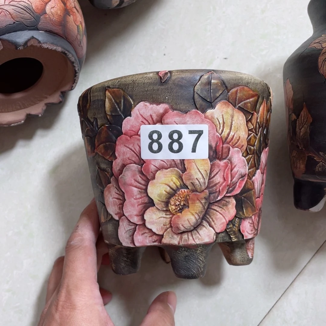 紫砂花盆幸****）陶瓷多肉花盆精品