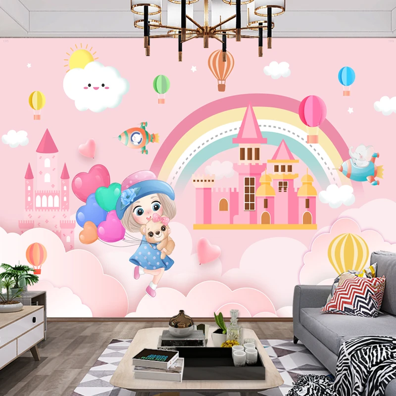卡通动漫可爱动物图案墙贴公主风卧室床头客厅背景墙免打孔装饰画