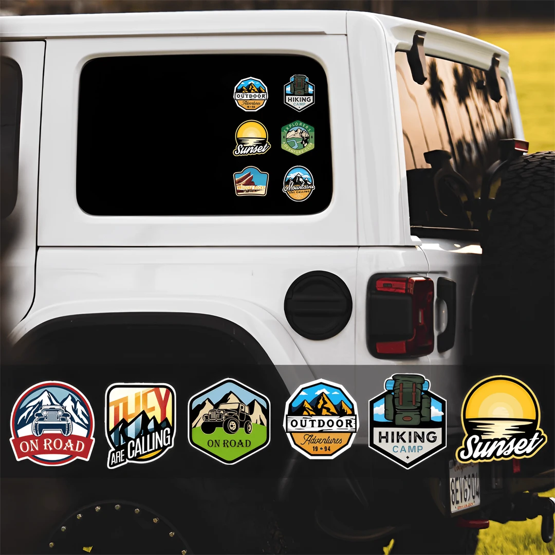 坦克300牧马人bj40户外露营车贴越野自驾汽车侧后窗玻璃装饰贴纸