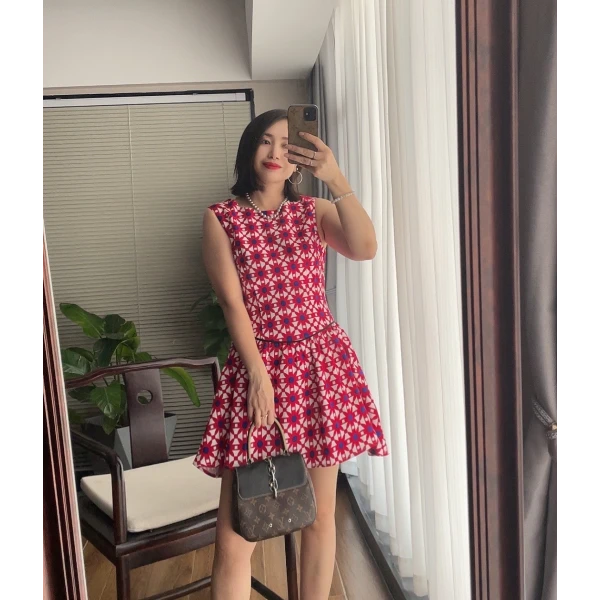 门店1829  夏日经典花纹迷你裙0664