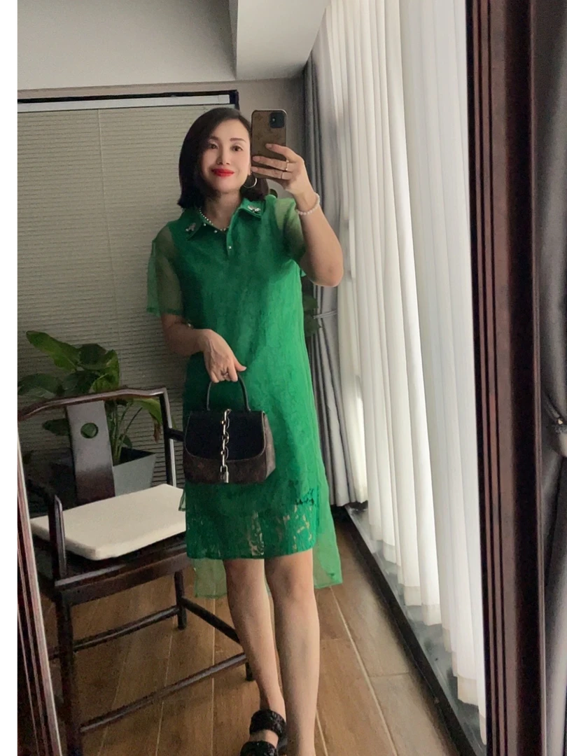门店2299 绿色连衣裙3425